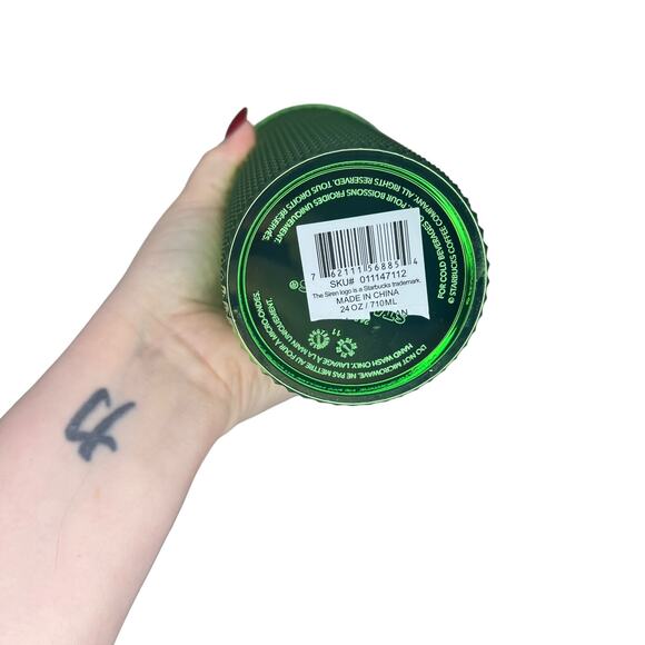 Starbucks Christmas Holiday 2023 Studded Chrome Metallic Green Tumbler Venti - Picture 5 of 7